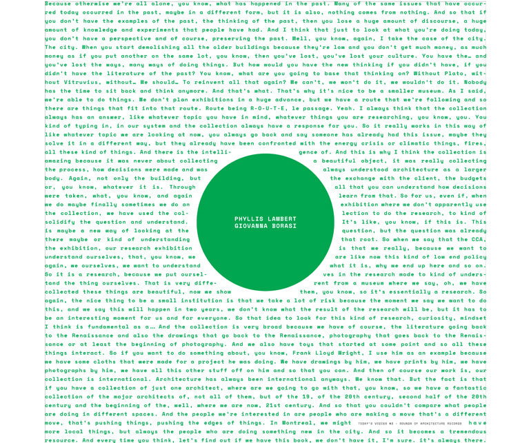 Today’s voices #3 - Phyllis Lambert and Giovanna Borasi