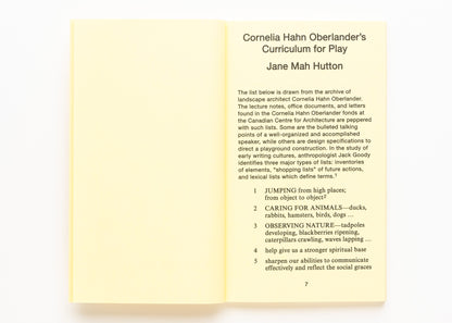 Cornelia Hahn Oberlander on Pedagogical Playgrounds