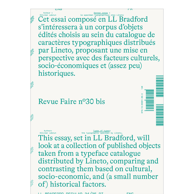 Faire – Regarder le graphisme n° 30 bis – Donner corps : le specimen typographique chez Lineto