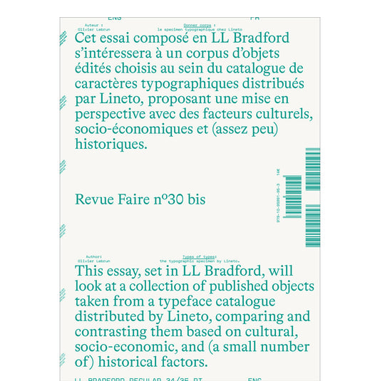 Faire – Regarder le graphisme n° 30 bis – Donner corps : le specimen typographique chez Lineto